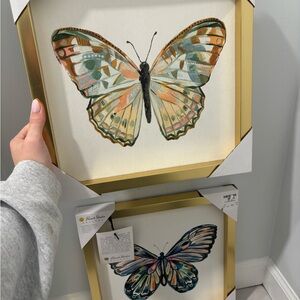 Butterfly Wall Art with Gold Frame